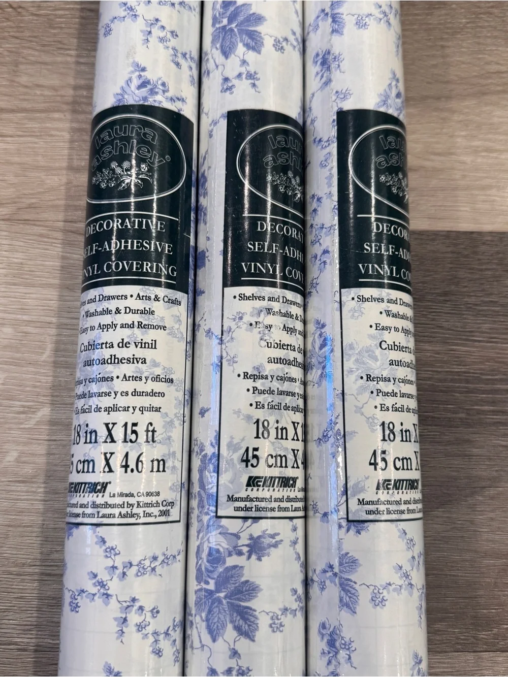 Laura Ashley Decorative Self Adhesive Vinyl Covering Floral Shelves Drawer Qty 3